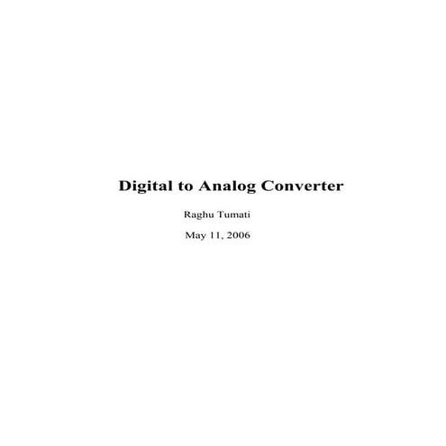 Digital to analog convertor