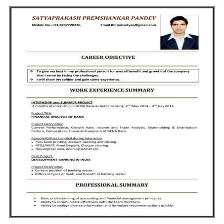 Resume - (MMS in Finance) 2015