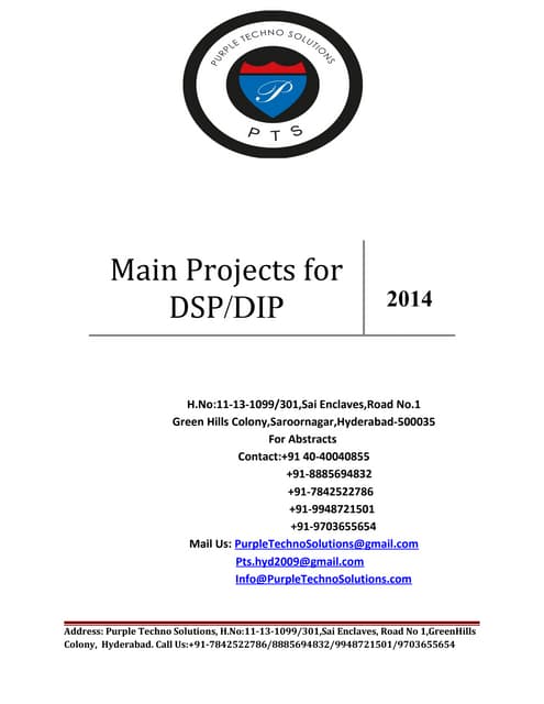 Ece dsp dip main project list