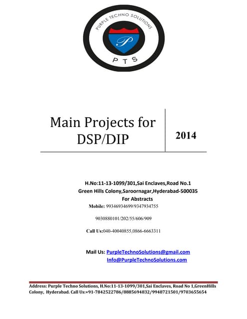 Ece dsp dip main project list