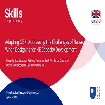 Adapting OER: Addressing the Challenges of Reuse When Designing for HE Capaci...