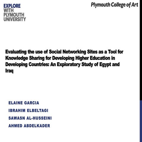 Evaluating the use of Social Networking Sites as a Tool for Knowledge Sharing...