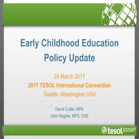 Early Childhood Education Policy Update for TESOL