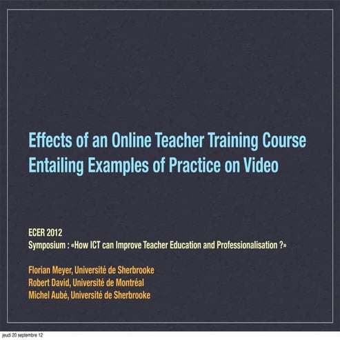 Effects of an Online Teacher Training Course Entailing Examples of Practice o...