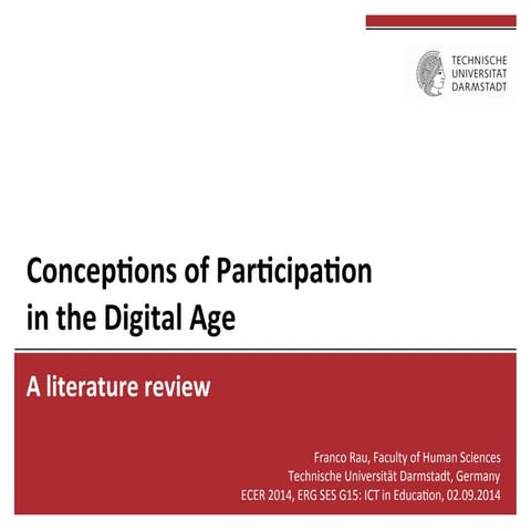 Conceptions of Participation in the Digital Age. A literature review