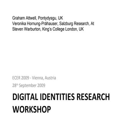 Digital Identities Research Workshop - ECER 2009
