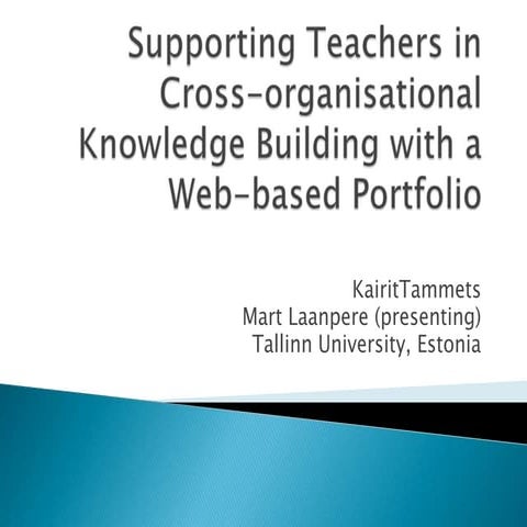 Supporting Teachers in Cross-organisational Knowledge Building