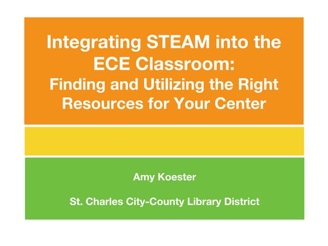 Integrating STEAM into the ECE Classroom