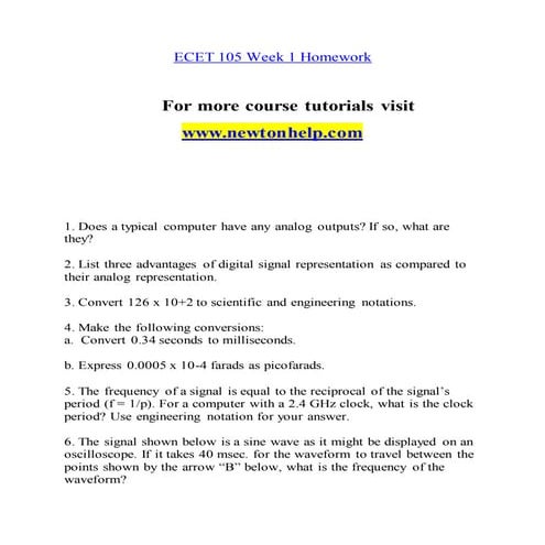 Ecet 105 Extraordinary Success/newtonhelp.com