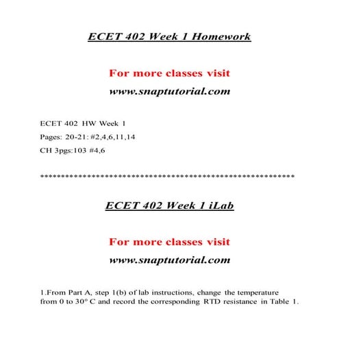 Ecet 402 Enthusiastic Study / snaptutorial.com