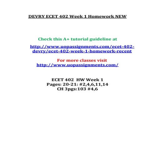 ECET 402 Entire Course NEW | PDF