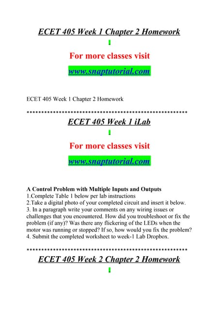 Ecet 405  Enhance teaching-snaptutorial.com
