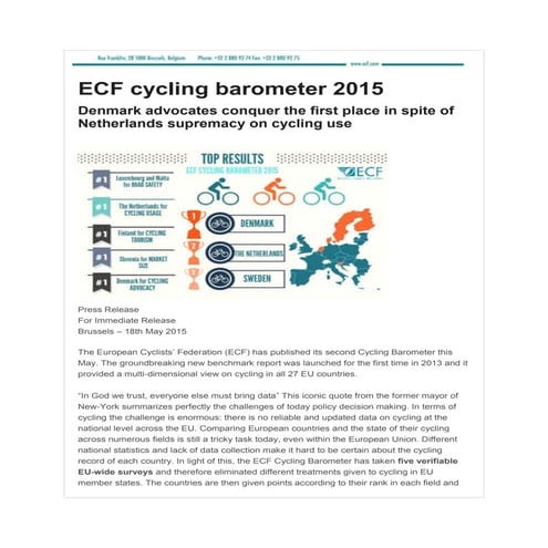 Ecf cycling barometer 2015