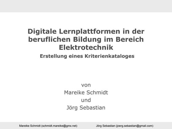 Ecfra14 Präsentation Anforderungen an digitale Lernplattformen