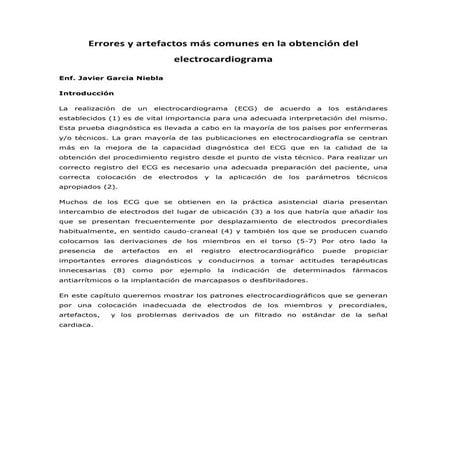 Errores y artefactos más comunes en la obtención del electrocardiograma