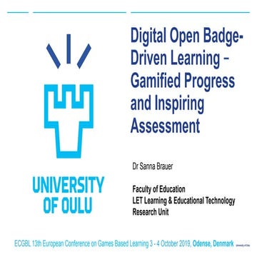 Digital Open Badge-Driven Learning -  Gamified Progress and Inspiring Assessment