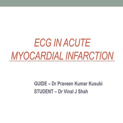 ECG in Acute Myocardial Infarction