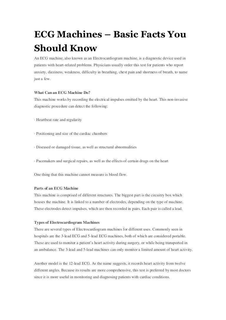 Ecg machines basic facts you should know