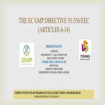 Eudra lex volume 4 good manufacturing practice (gmp) guidelines | PDF
