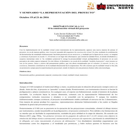 DISEÑAR EN ESCALA 1:1. O la construcción virtual del proyecto