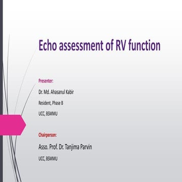 Echo assessment of RV function