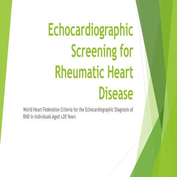 Echocardiographic screening for rheumatic heart disease