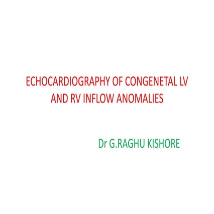 Congenital LV and RV inflow anomalies by Echocardiography