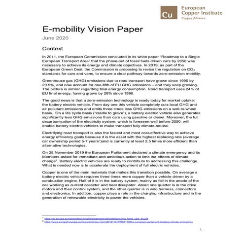 E-mobility Vision Paper