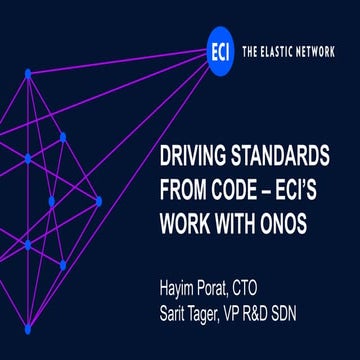 ECI Driving Standards from Code -ECI Work with ONOS