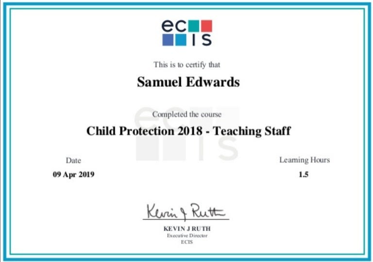 ECIS certificate in Child Protection 2018