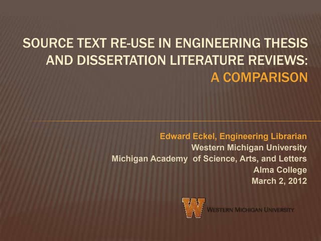 Source Text Re-Use in Engineering Master's Theses and Doctoral Dissertations ...