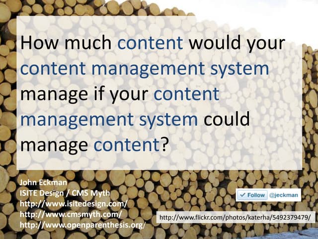 How Much Content Would Your Content Management System Manage If Your Content ...