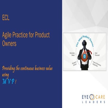 ECL Agile Workshop from a Product owner perspective