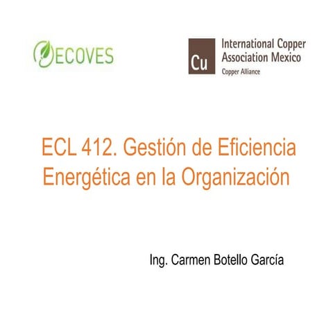 EC0412: Gestión de Eficiencia Energética en la Organización, (ICA-Procobre, D...