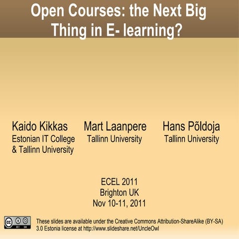 Open Courses: The Next Big Thing in E-Learning?