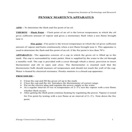 Energy Conversion lab manual