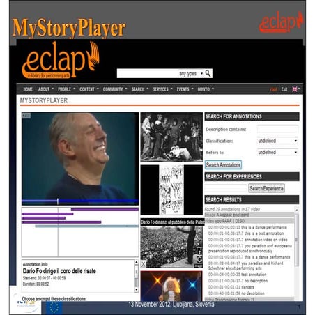 MyStoryPlayer on ECLAP and overview