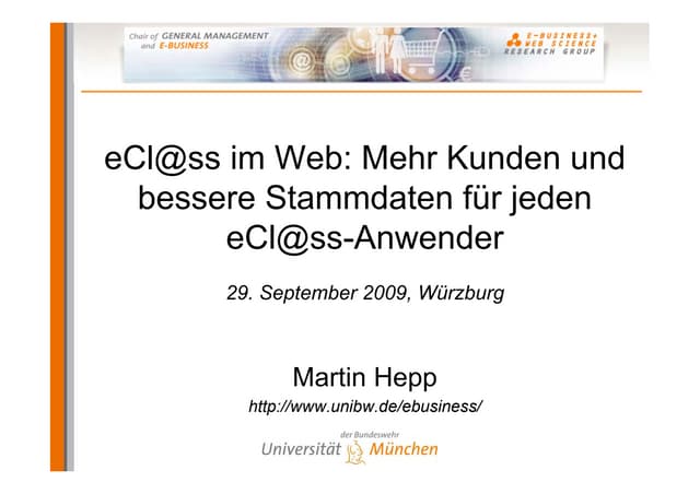 eCl@ss im Web: Mehr Kunden und bessere Stammdaten für jeden eCl@ss-Anwender