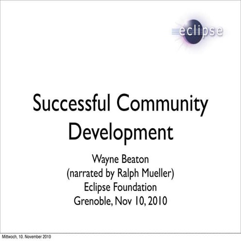 Eclipse community management - fossa2010