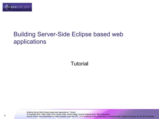 Building Server-Side Eclipse based web applications 2010