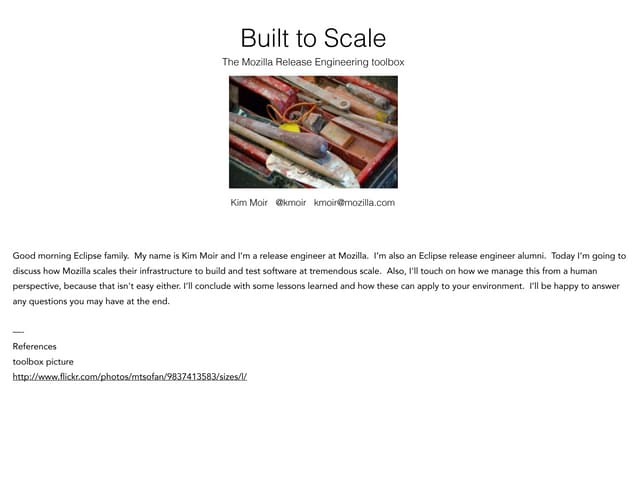 Built to Scale: The Mozilla Release Engineering toolbox