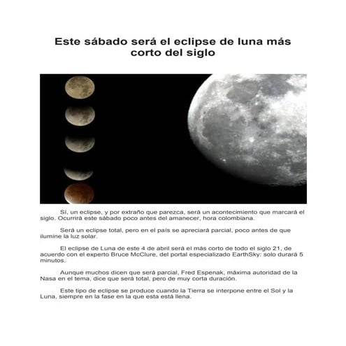 Eclipse de luna más corto del siglo