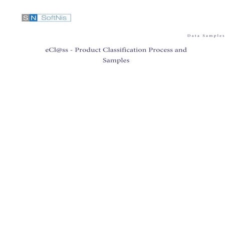 Ecl@ss (eClass) product classification (mapping) process and samples | PDF