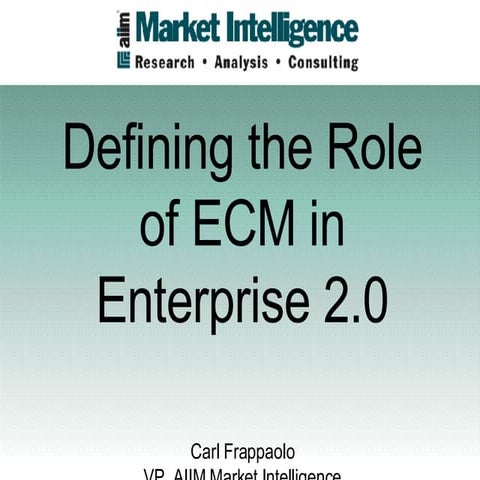 ECM and Enterprise 2.0
