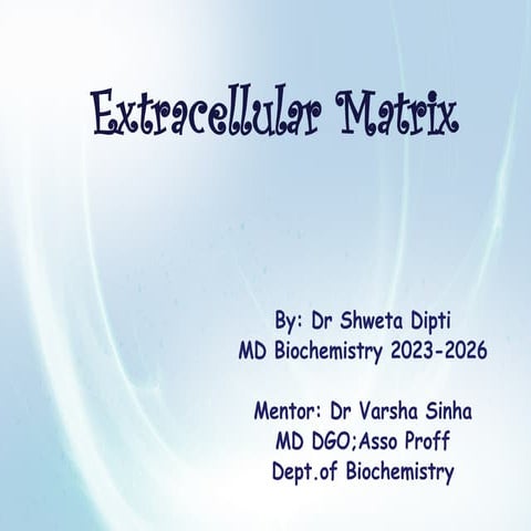 Extracellular matrix biochemistry project