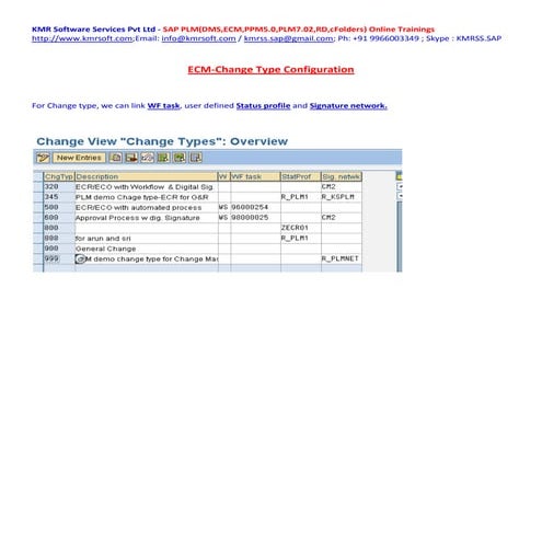 ECM change type configuration document by kmr