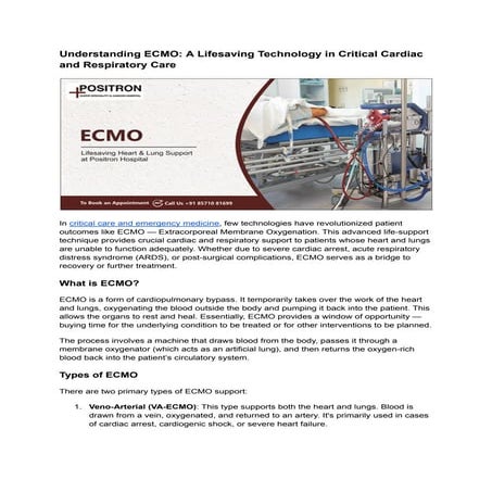 ECMO Lifesaving Heart and Lung Support at Positron Hospital