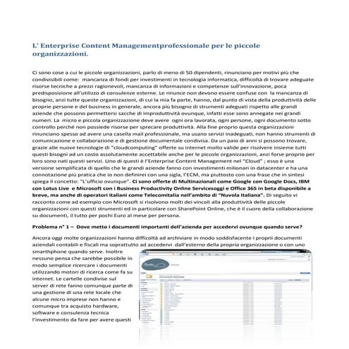 Introduzione a sharepoint | PPTX