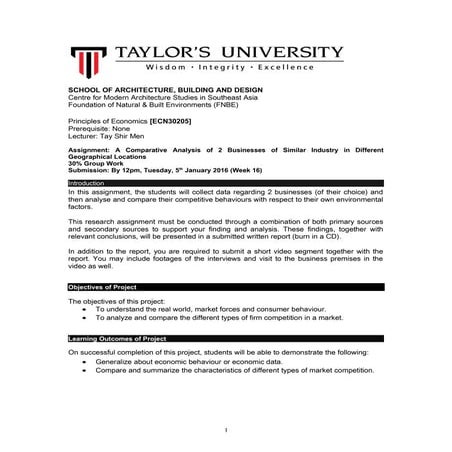 Ecn30205 economics assignment   sept 2015 intake