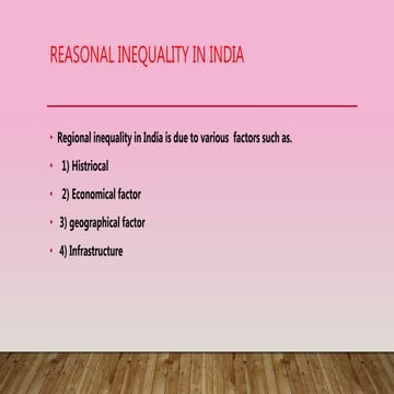 Regional disparity in India | PPSX